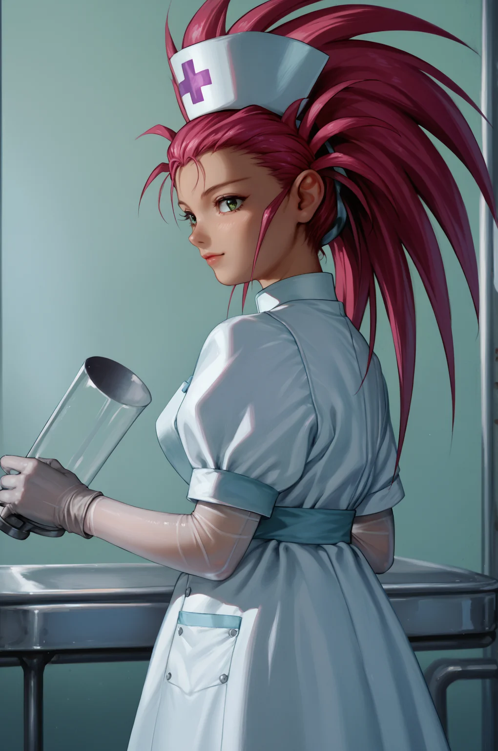 score_9, score_8_up, score_7_up, score_6_up, score_5_up, score_4_up, (high quality, detailed, beautiful) <lora:WashuuV5_epoch_9:0.99> hakubi_washuu, cowboy_shot, nurse_washuu