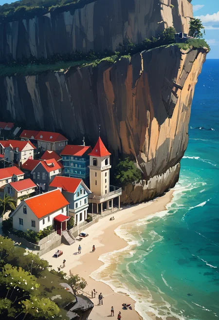 score_9, score_8_up, score_7_up, (1nk:1.1), adr1at1c, (v1s1on:0.4), (sea, ocean, water, shore, beach:0.6), cliff, house, building, small coastal town, street,
<lora:AdriaticInkVision:0.8>