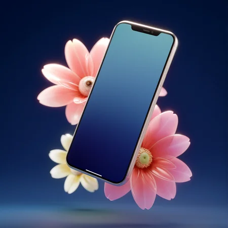 product render of a smart phone, ios, 3d render, light bloom <lora:3d-render:1>