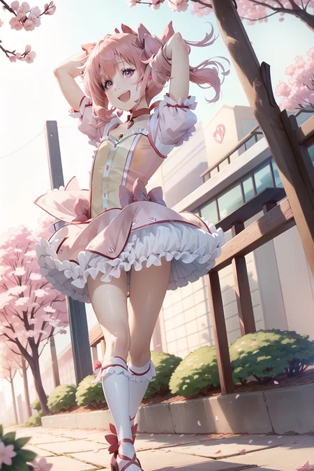 Madoka Kaname, (detailed shiny_anime_style_eyes), <lora:MadokaKaname:1>