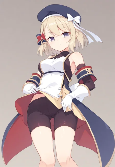 <lora:z23_XL_pony_bf16_v1:1> 1girl, z23 \(azur lane\),bike shorts,beret, BREAK score_9, score_8_up, score_7_up, BREAK source_anime, best quality, masterpiece, uncensored,<lora:sdxl_lightning_4step_lora:1>(clear eyes:1.2),zPDXLpg,rating_explicit,(4 finger:0.5),