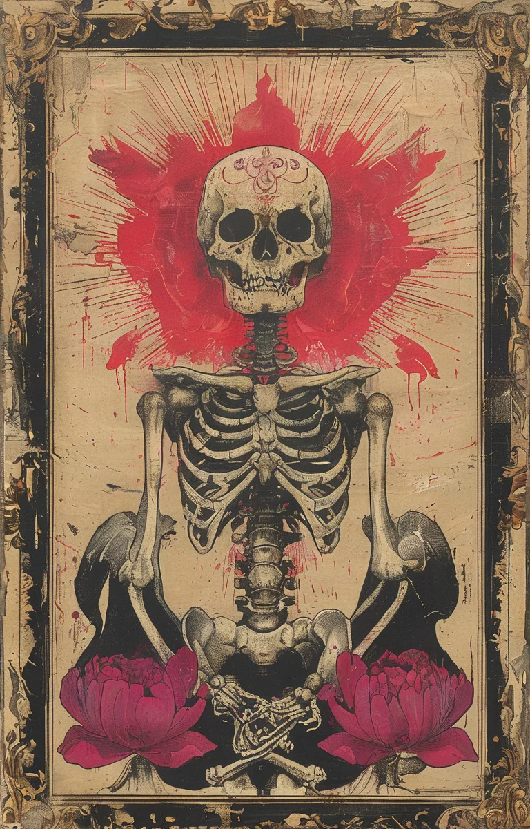 masterpiece,best quality,<lora:tbh238-sdxl:0.9>,illustration,style of Ravi Zupa, decaying peonies
