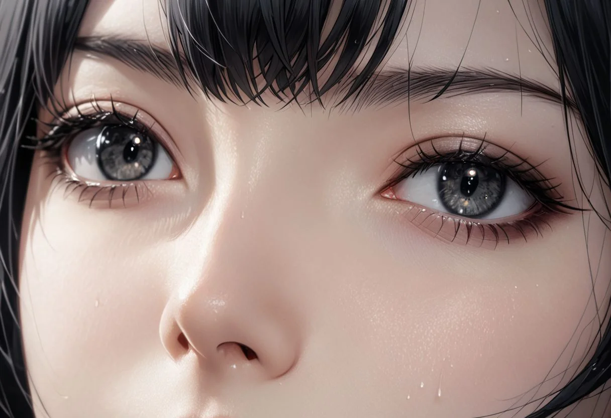 (anime, masterpiece, intricate:1.3), (best quality, hires textures, high detail:1.2), (4k),(incredibly detailed:1.4), perfect anatomy, graceful face, slim, big breasts, constricted waist, nice body, lips, arrogant look, villain, 1woman, evilish smile, high pointed nose, (nostrils:1.3), neatly
UHD, 8K, ultra detailed, a cinematic photograph of HDR photo of Closeup photo of a beautiful natural 22-year-old woman, gray shirt soaked, pale skin,
black eyes, bob hair, black hair, evil look,