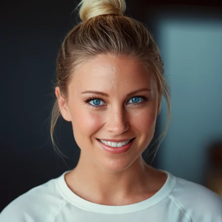 cinematic film still of  <lora:Devon Lee:1> Devon Lee
<lora:eyetune:0.1>
<lora:perfection style:0.1>
<lora:detailed:0.1>
smiling facial expression of a smiling woman with a messy bun in her hair, movie themed, sharp, detailed skin, epic cinematic photography, artistic, creative, wrinkly face, dramatic lighting style, cinematic color style, Kodak film style, skin pore, emotional style, gustier style, facial expression style, smiling facial style, 1girl, solo, looking at viewer, smile, blue eyes, blonde hair, shirt, closed mouth, white shirt, portrait, realistic, black hair, 1boy, male focus, black eyes, short ponytail, old woman
, shallow depth of field, vignette, highly detailed, high budget, bokeh, cinemascope, moody, epic, gorgeous, film grain, grainy