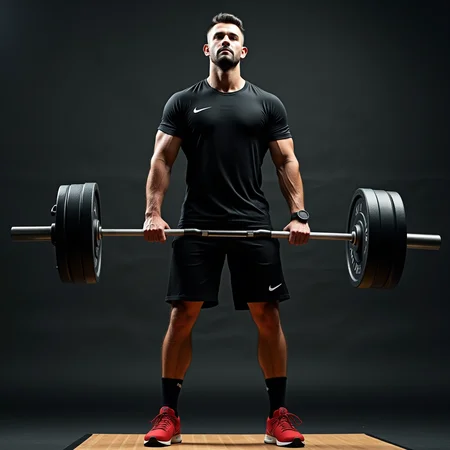 <lora:Hand v2:1>
detailed edges, detailed image, perfection style, A detailed and A perfect photo of a man is lifting a barbell in a competition, hand focus, cinematic hand, best hand, better hand, awesome hand, different hand, solo, looking at viewer, short hair, shirt, black hair, 1boy, full body, male focus, thighs, shoes, shorts, socks, artist name, black shirt, muscular, facial hair, black shorts, pectorals, muscular male, red footwear, bara, large pectorals, bulge, realistic, very short hair, chest hair, leg hair, arm hair, exercise, hairy, nike, gym, dumbbell, weightlifting, perfection, different color, perfect color, realistic, realism, detailed background, perfect background, different background, perfect style, perfection style, detailed style, thick thighs, sneakers, mature male, sideburns, buzz cut, nike (company)
