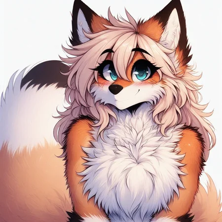 masterpiece, 1girl, female fox anthro, furry, MegaFluffy, fluffy,