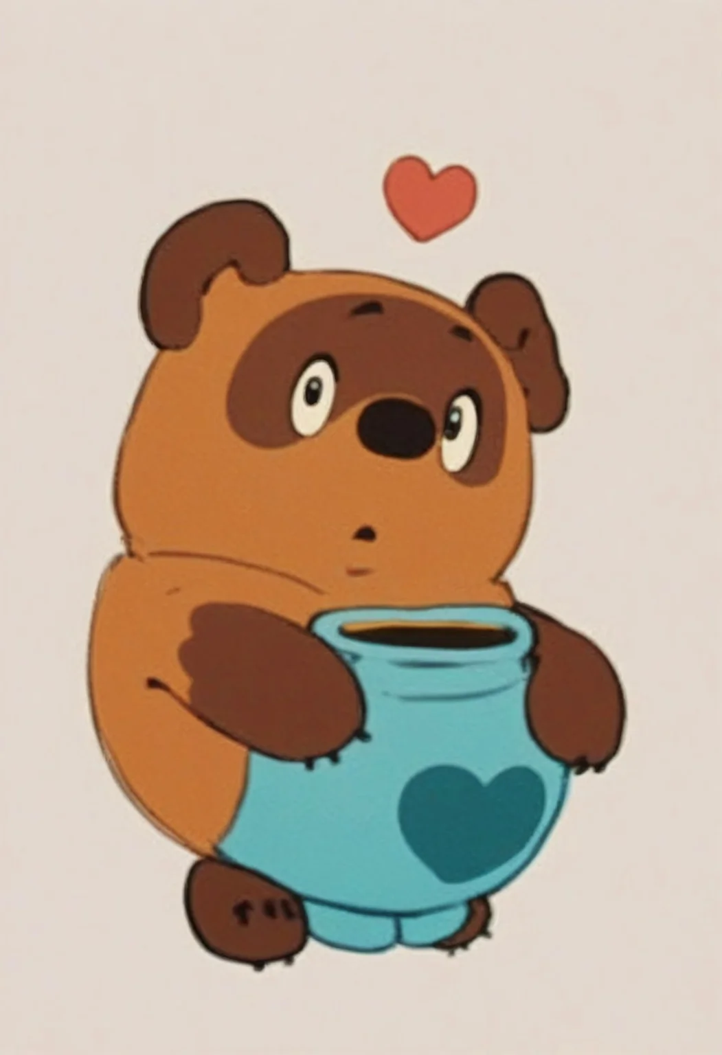 score_9, score_8_up, score_7_up, zPDXL3, winniepoohfromussr, no humans, bear, furry, honey pot in hands with heart label