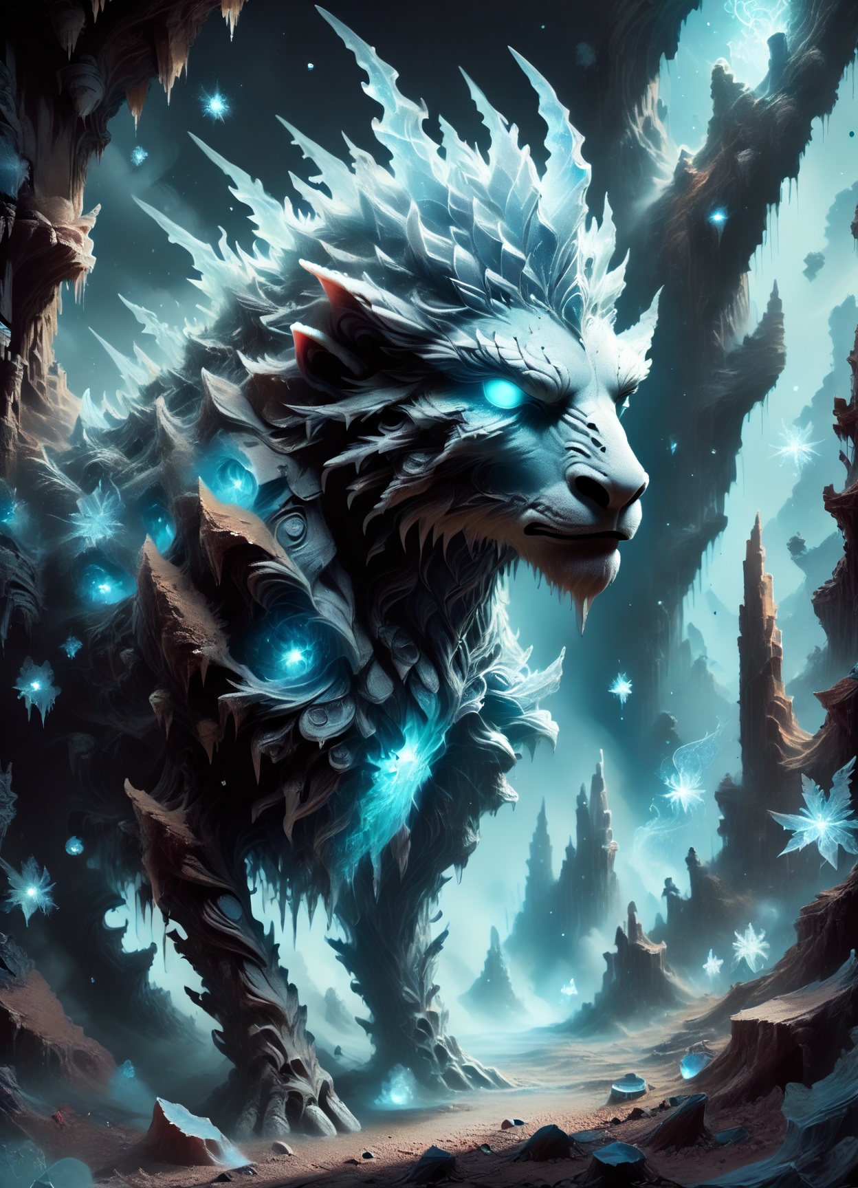 DonMGl00my1c3XL,score_9, score_8_up, score_7_up, score_6_up,  magical realm celestial event,ravine,dramatic cliffs,valley, rating_safe <lora:DonMGl00my1c3XL-pony:1>