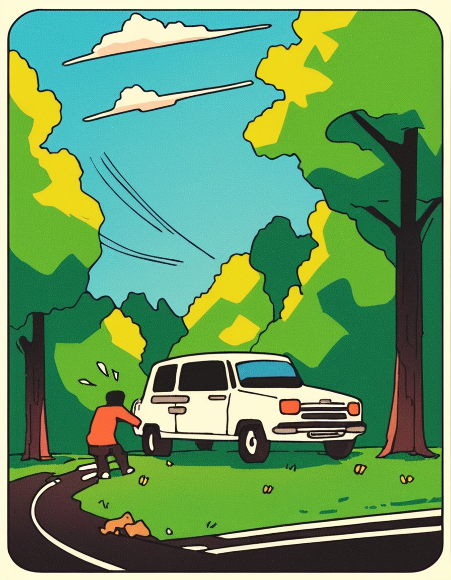 score_9, score_8_up, score_7_up, score_6_up, score_5_up, score_4_up, hud_ata_styl, border, no humans, sky, tree, parody, sports car, motion lines, <lora:atarixlp-000007:0.8>,