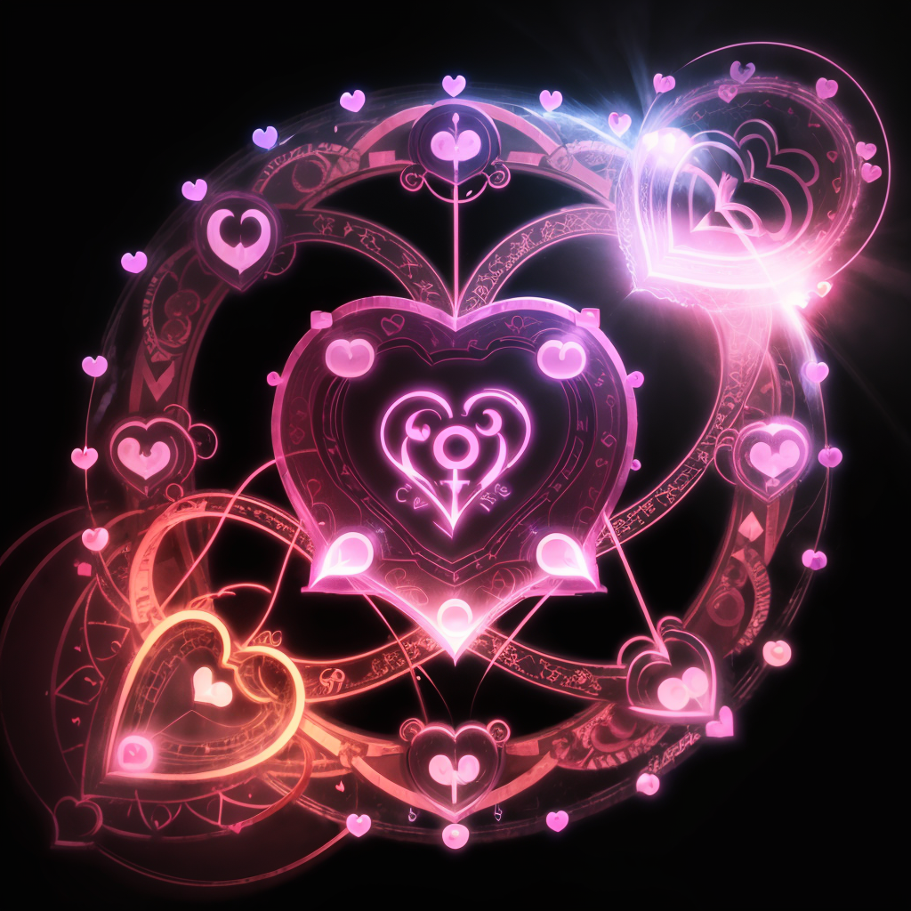 <lora:majic-000001:0.6>,Magic Circle,love,(Heart shape:1.5),, masterpiece, best quality,