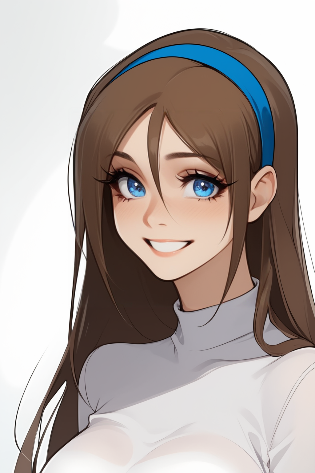 expressiveh <lora:Expressive_H:0.8>, score_9, score_8_up, score_7_up, beautiful aesthetic, very intricate, high quality details, source_cartoon, BREAK
1girl, solo, erika_jago <lora:Erika_-_Jagodibuja:0.9>, brown hair, long hair, blue hairband <lora:Perfect Hands:1>, smile