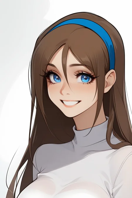 expressiveh <lora:Expressive_H:0.8>, score_9, score_8_up, score_7_up, beautiful aesthetic, very intricate, high quality details, source_cartoon, BREAK
1girl, solo, erika_jago <lora:Erika_-_Jagodibuja:0.9>, brown hair, long hair, blue hairband <lora:Perfect Hands:1>, smile