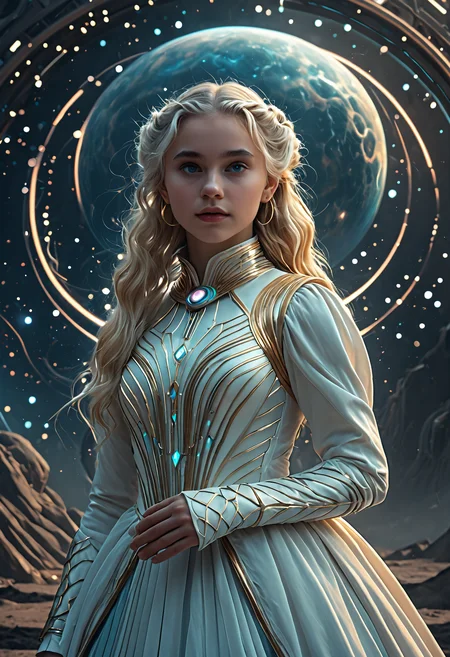 ethereal fantasy concept art of  <lora:Beeple_retrofuturism-000005:1>,Beeple style,retrofuturism,<lora:Alice Prin OC-000005:1>,Alice Prin,1girl, . magnificent, celestial, ethereal, painterly, epic, majestic, magical, fantasy art, cover art, dreamy