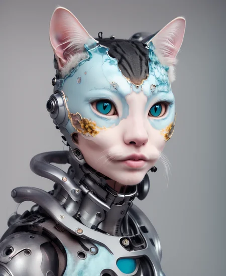 coulchat, raw candid cinema photography portrait, a woman cat, (photo in Mountain village:1.2) Spanish Blue Opal Jade Downtown Girl intelligent machine pale goldenrod, by Ayami Kojima, ultra realistic textured skin, skin pores, hard focus, film grain, photographed with a Sony a7 III Mirrorless Camera, by photographer (steel blue:1.2) <lora:epiNoiseoffset_v2:0.7> <lora:lora_coulchatV3:1>