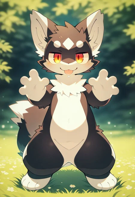 (zuppu11), 1boy, solo, furry, cute, kemono, masterpiece, best quality, very awa, very aesthetic, absurdres, sentensive, looking at viewer, tongue out, drooling, full body