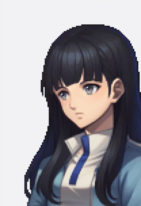 score_9, score_8_up, score_7_up, source_anime BREAK 1girl, solo,
<lora:zs_FEDSPortraitsXL:1> fedsportraits, portrait, white background
<lora:zs_TaoXL:1> taosmtv, long hair, black hair, blunt bangs, grey eyes, jacket, shirt,