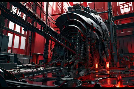 highly insanely detailed, masterpiece, top quality, best quality, highres, 4k, 8k, RAW photo, (very aesthetic, beautiful and aesthetic),
tsutomu nihei,nihei_tsutomu,blame!,blame gakuen!,abara,TNstyle,sidonia_no_kishi,(lab),buildings,tentacles,letterboxed,cables,tubes,industrial pipes,gauna,gauna mech,drainpipe,wire,
<lora:blameLora_v10:0>,
(1girl:1.3),
solo focus,
deep crimson background,âââ