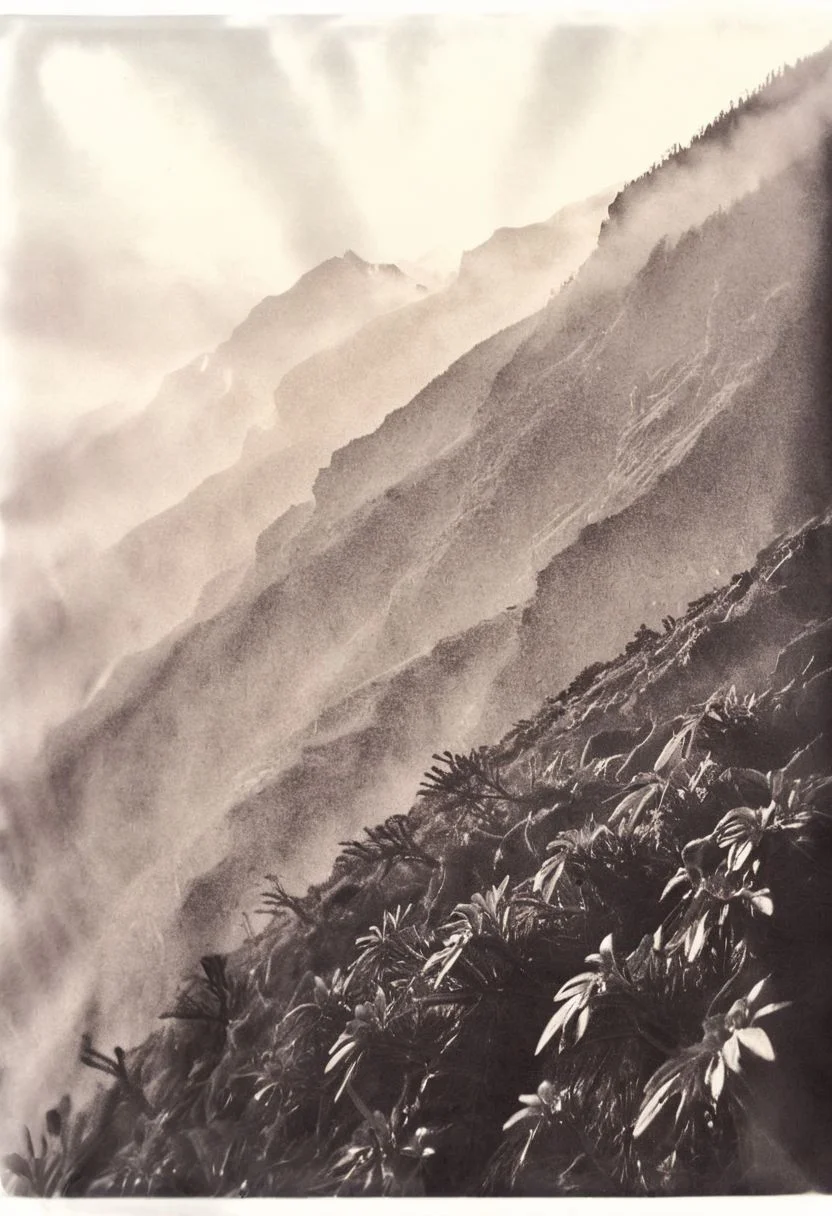 lith_orwo_dokumentenpapier_D, instagram photo,a foggy mountain, hard shadows, film grain