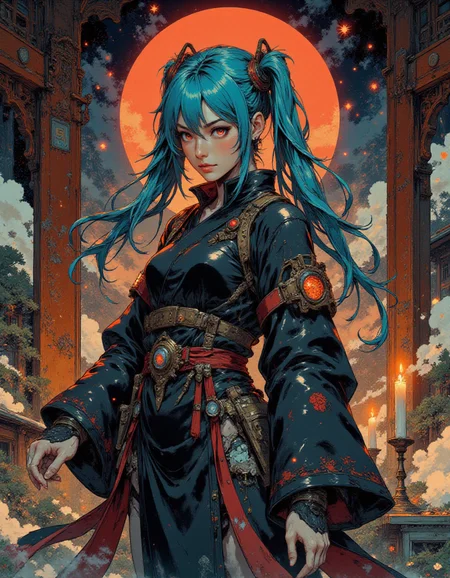 <lora:gc_vintage:1> vintage <lora:Fancha_style_v.5:1> Fancha style <lora:Anime v1.3:1> <lora:Techno_Digitalis:1> in the style of ff-td