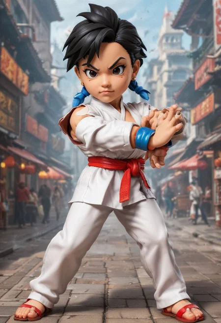 (chibi) ,chun lee de street fighter, dynamic pose