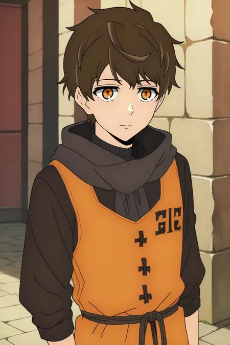 score_9, score_8_up, score_7_up, source_anime, rating_safe, , anime screencap, , official style, , depth of field, 1boy, solo, male focus, <lora:twenty-fifth_bam_pony:0.96>, twenty-fifth_bam, brown hair, orange eyes, short hair, , , medieval costume, <lora:sdxl_lightning_8step_lora:1>