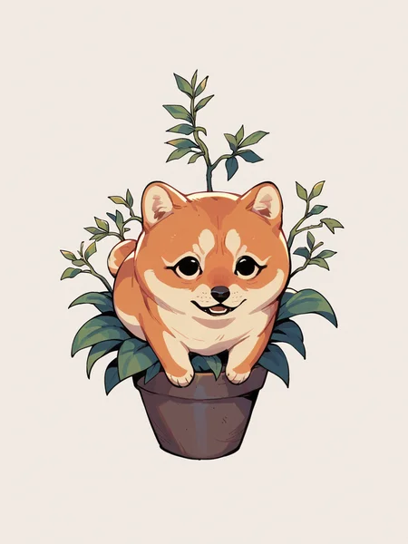 score_9, score_8_up, score_7_up, score_6_up, <lora:l0g0XLP:1> l0g0, simple background, shiba, animal focus, no humans, plant,
