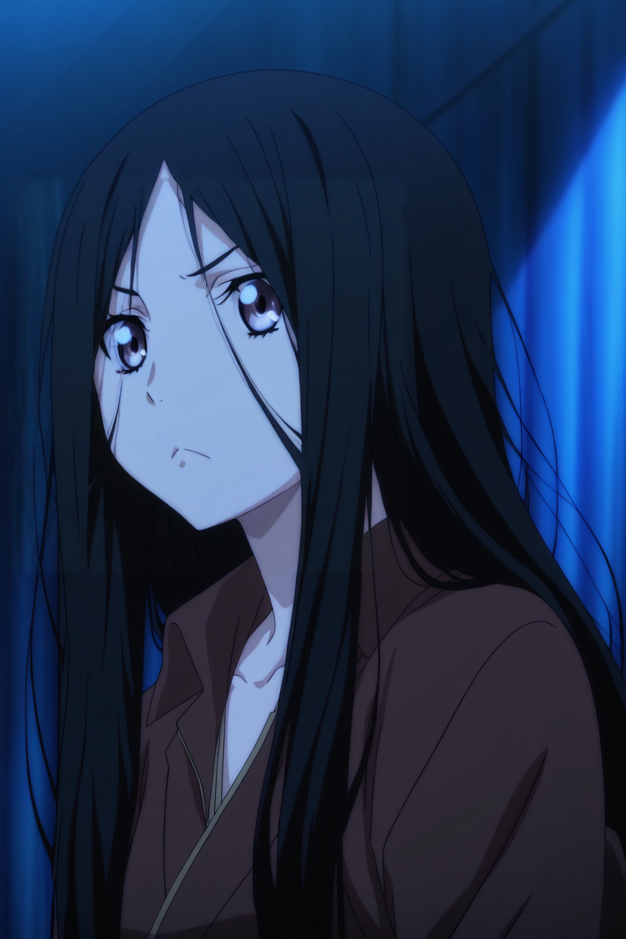 anime screencap,anime coloring,detailed face,masterpiece,best quality,very aesthetic,absurdres,volumetric lighting,official style,amazing quality,ultra detailed,highres,scenery,beautiful detailed hair,official anime artwork,<lora:FengBaoBao S2-IL V1:1>,Feng Bao Bao,1girl,solo,long hair,black hair,upper body,:<,
