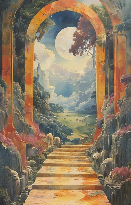 masterpiece,best quality,<lora:tbh222-sdxl:0.9>,illustration,style of Ronnie Landfield animals