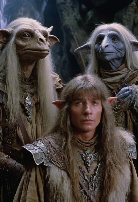 dvd screenshot of a 1987 live action Space Medieval Fantasy film in the style of The Dark Crystal, practical effects, strangely nostalgic