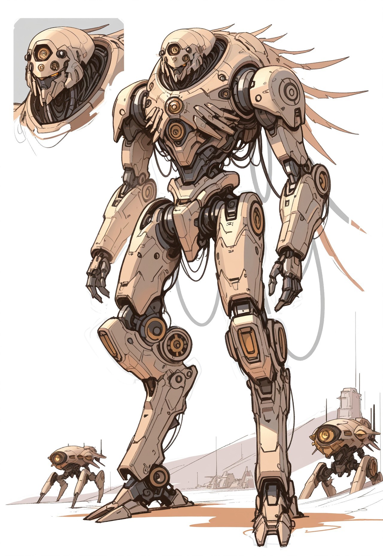 concept art, sketch, best quality, mecha, robot, no humans, wires