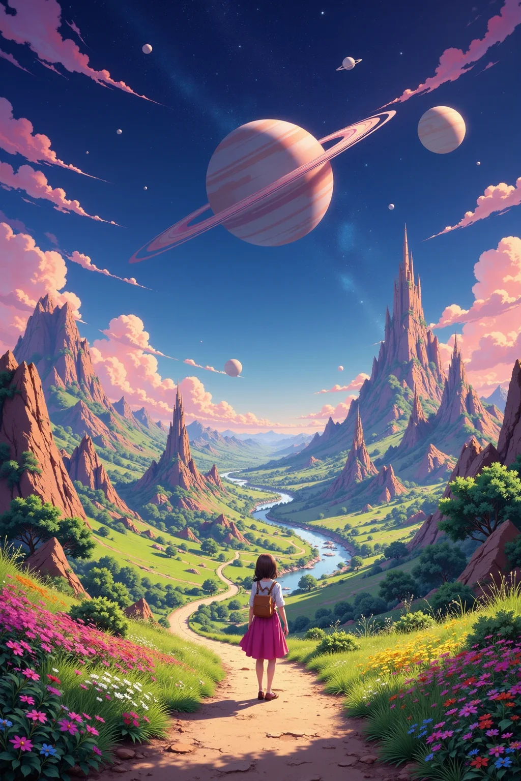 a Saturn colony beautiful anime landscape, morning, woman, very intricate, very detailed, sharp, bright, colorful, <lora:Hand v2:0.5> <lora:Anti-Blur:1><lora:Insane Detail Slider:0.25> <lora:flux.1_lora_flyway_Epic-detail_v2:0.3> <lora:fluxenhancer:0.25> <lora:ROWER:0.6> <lora:flux-charmer-v1-1:0.4> <lora:classic-cartoon:1> cl4ss1cc4rt00n
