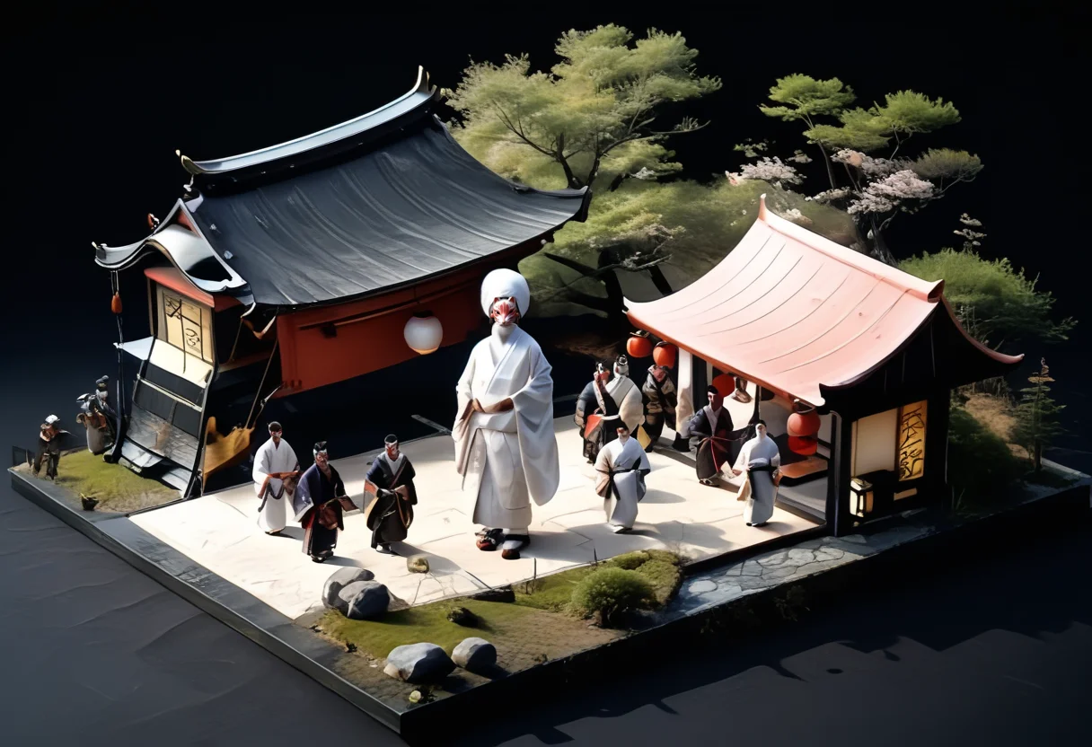 score_9,score_8_up,score_7_up,masterpiece,best quality,source_real,realstic,photorealstic,
KitsuneNoYomeiri_BridalProcession,,cherry blossom tree,sash,architecture,japanese traditional architecture,,standing,<lora:BDpony_KitsuneNoYomeiri_V1-5928:1>,:,<lora:IsoPixel-PDXL:1>,ispzxll,simple background,isometric,miniature,diorama,no people,black background,from above,<lora:add-detail-xl:1>,mysterious atmosphere