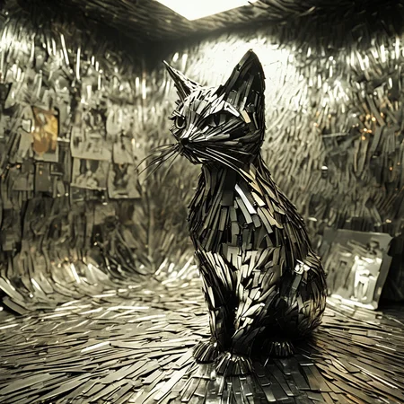 franglamex professional photo cat in room made of metal, high details and very detailed, cinematic, professional light<lora:franglamex:1>