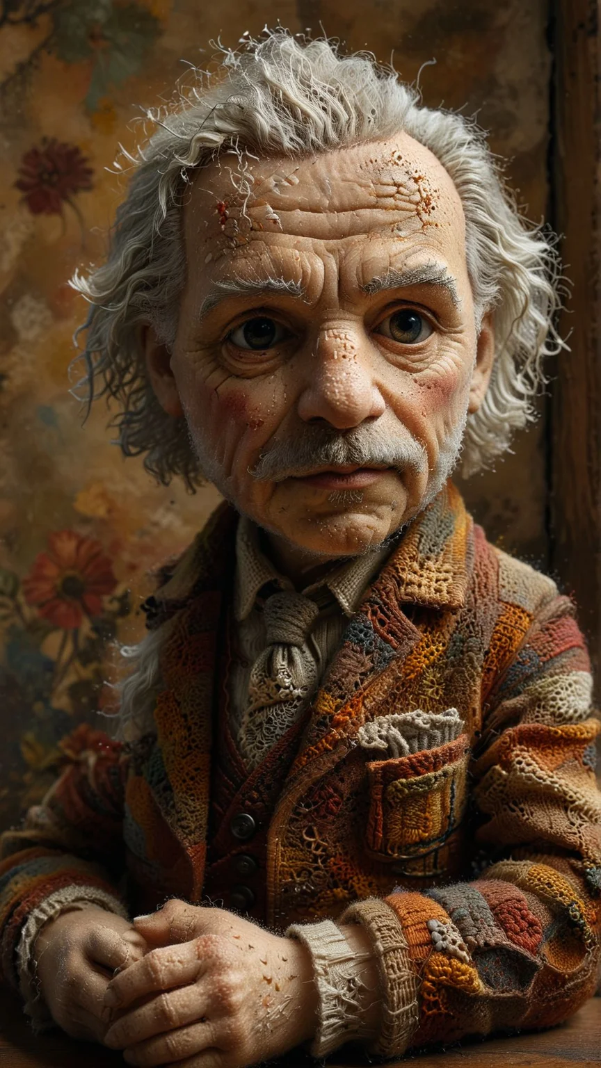 A crafted hand-crocheted doll of Albert Einstein, complete with his iconic features, exudes charm and attention to detail against a cozy vintage backdrop
award winning artwork,
many details, extreme detailed, full of details,
Wide range of colors., Dramatic,Dynamic,Cinematic,Sharp details
Insane quality. Insane resolution. Insane details. Masterpiece. 32k resolution.
<lora:add-detail-xl:0.65> <lora:casting shadow style v2:0.1> casting shadow style, cucoloris patterned illumination <lora:CinematicStyle_v1:0.1> <lora:Disturbia:0.15> <lora:dvr-lnds-sdxl:0.1> dvr-lnds-sdxl <lora:MJ52:0.2> <lora:princess_xl_v2:0.1> <lora:ral-dissolve:0.1> ral-dissolve <lora:ral-ertmsphr:0.1> ral-ertmsphr <lora:ral-porcelain:0.3> ral-porcelain <lora:ral-pxlprtcl:0.31> ral-pxlprtcl <lora:xl_more_art-full_v1:0.5>