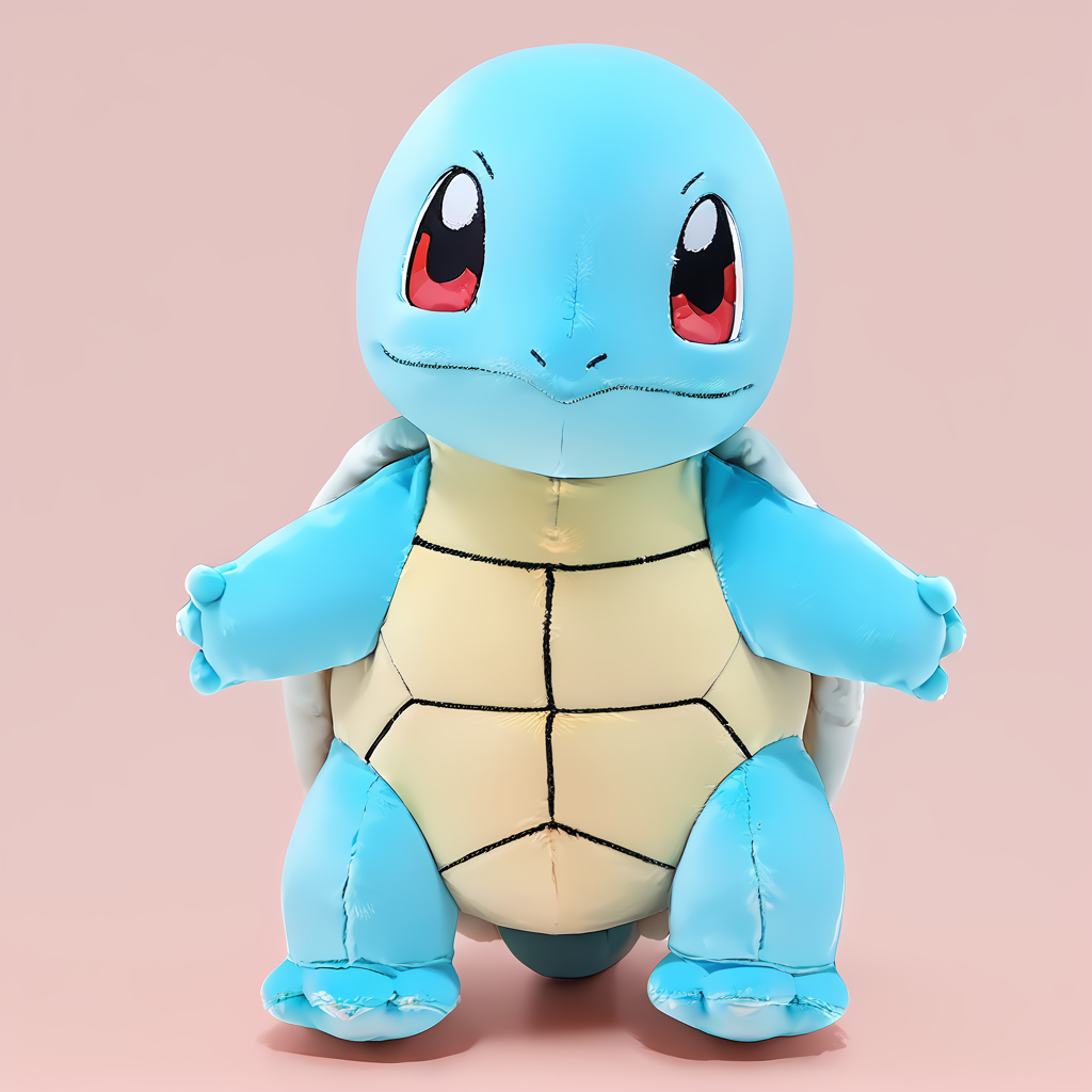 (score_9:0.9),score_8_up,score_7_up,anime style,rating_safe,(zPDXL),<lora:Squirtle ponyXL v3:1>,squirtle0007, full body, transparent background, solo, standing, smile, closed mouth, looking at viewer, plushify,