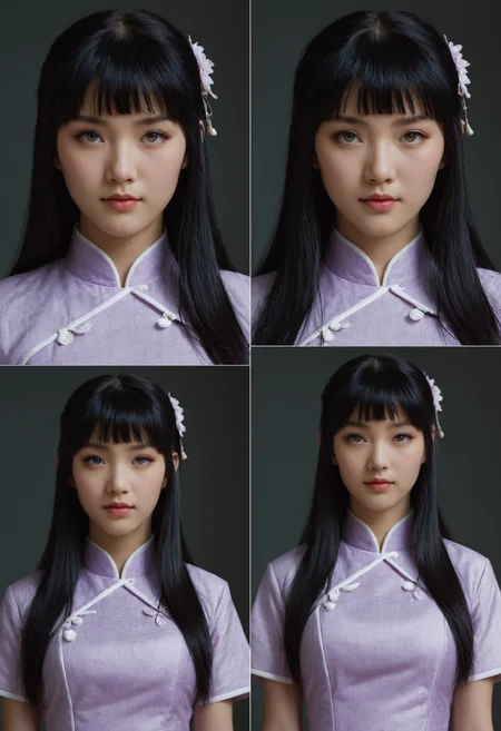 1girl,
Hyperrealistic art, hhwiafu, woman, bangs, photo, cheongsam, realistic, dark theme, low light, Roku WildCards/ePicRealism XL, raven colored hair, straight hair, hime cut, very long hair, Eyes, Pale lavender/white, lacking visible pupils under normal conditions, Skin, Fair complexion, Height, Starts as petite but grows taller, Build, Slender but athletic. . Extremely high-resolution details, photographic, realism pushed to extreme, fine texture, black theme, black eyes, red lips, incredibly lifelike clothes, long hair, solo, black hair, brown background,
A young woman with long dark hair and bangs. she is wearing a traditional chinese dress with intricate patterns and designs on it. the dress is flowing in the wind and has a high neckline and long sleeves. the woman's face is turned to the side, with her eyes closed and her lips slightly parted. she appears to be deep in thought or contemplation. in the background, there are several black birds flying around her, creating a sense of movement and energy. the overall mood of the image is dark and mysterious.
concept art
<lora:Hinata Hyuuga:1> <lora:Concept Art DarkSide Style LoRA_Pony XL v6:1>