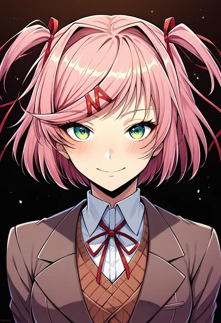 score_9, score_8_up, score_7_up, score_6_up, score_5_up, score_4_up, 1girl, natsuki \(doki doki literature club\), pink hair, <lora:Sinozick_Style_XL_Pony:0.3> sinozick style,<lora:Taimanin_Yukikaze_BlackLilith_Artstyle_PonyXL:0.6> <lora:Line Art Style SDXL_LoRA_20r_20e_8i_nr32_a16_Pony Diffusion V6 XL:0.6>