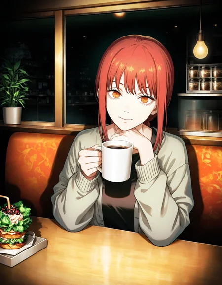 1girl, makima \(chainsaw man\),
cafe, coffee mug,
grey cardigan, loaded interior,
vignetting contrast, shadow, night,
chainsaw man, official art,
masterpiece
<lora:concept_flasheffect-ill-vpmini:1>