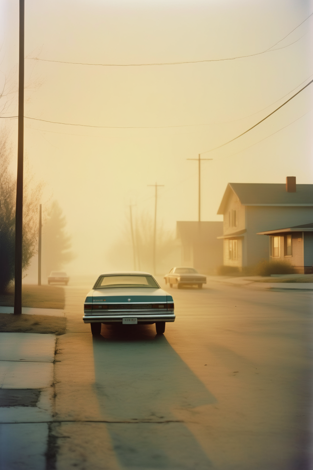 <lora:Todd Hido Style:1>Todd Hido Style - Hazy nostalgic image during golden hour that looks like it was taken on Kodak Portra 400 film using a Mamiya 7. Stephen Shore Style.