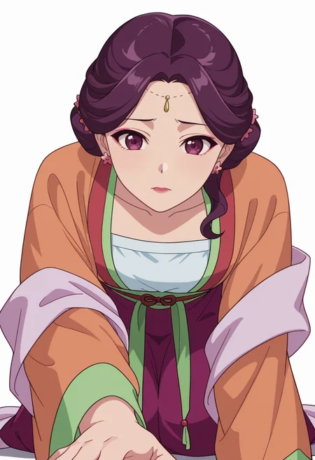 Smooth Quality,masterpiece,very intricate, high quality details, ultra realistic, high detailed skin,detailed enviorement,absurdres,
partially undressed,
<lora:Yinghua_CNR:0.8> yinghuacnr, purple hair, purple eyes, yinghua_orange_cnr, hanfu, japanese clothes,long sleeves, sash, shawl,earrings,hair ornament, makeup, lipstick,, simple background, white background, front view,
kneeling pose, one hand on the ground, other hand reaching forward, focused gaze, tense muscles, ,despair,