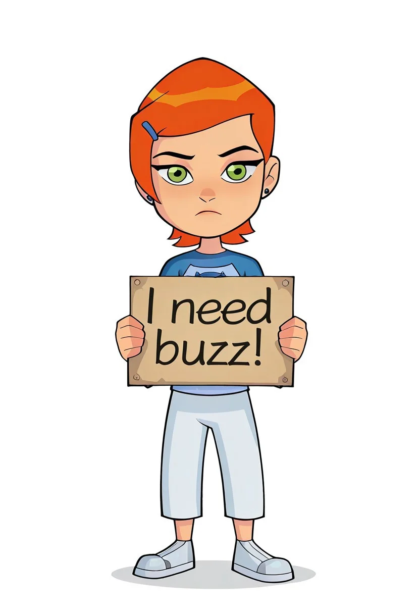 masterpiece, need_buzz, holding sign, gwen tennyson from ben 10, gwen tennyson, chibi,chibi style,
1girl, solo, white background, full body,