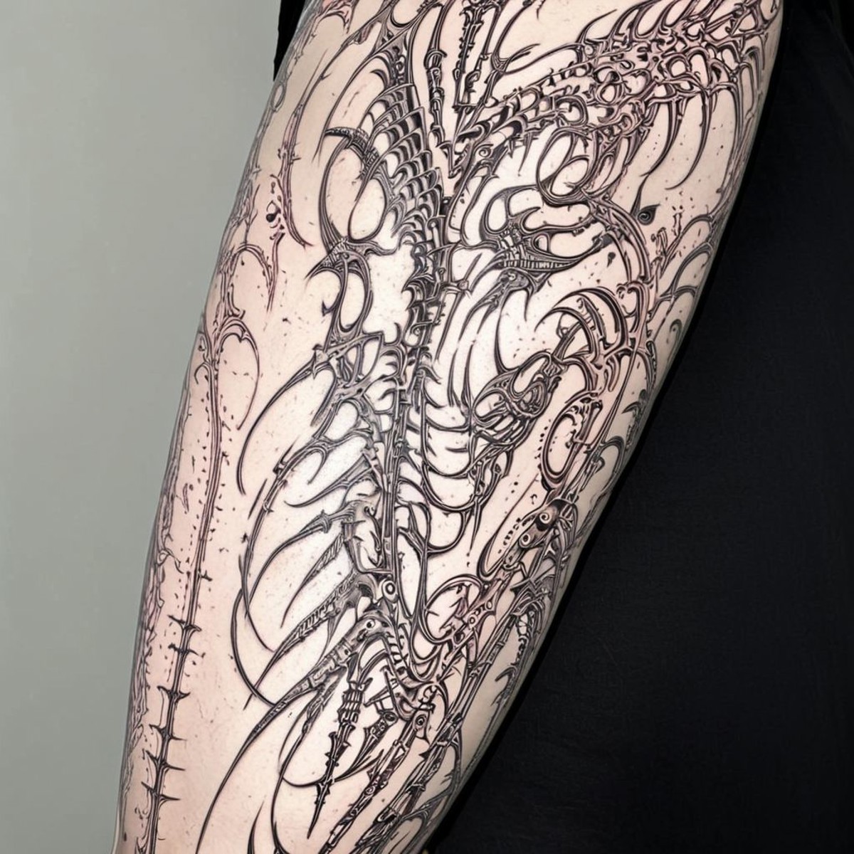 antique statue, homoeroticism, statue in tattoos, tattoos on a statue, tattoo, blood, tribal, bio, giger, cyberpunk