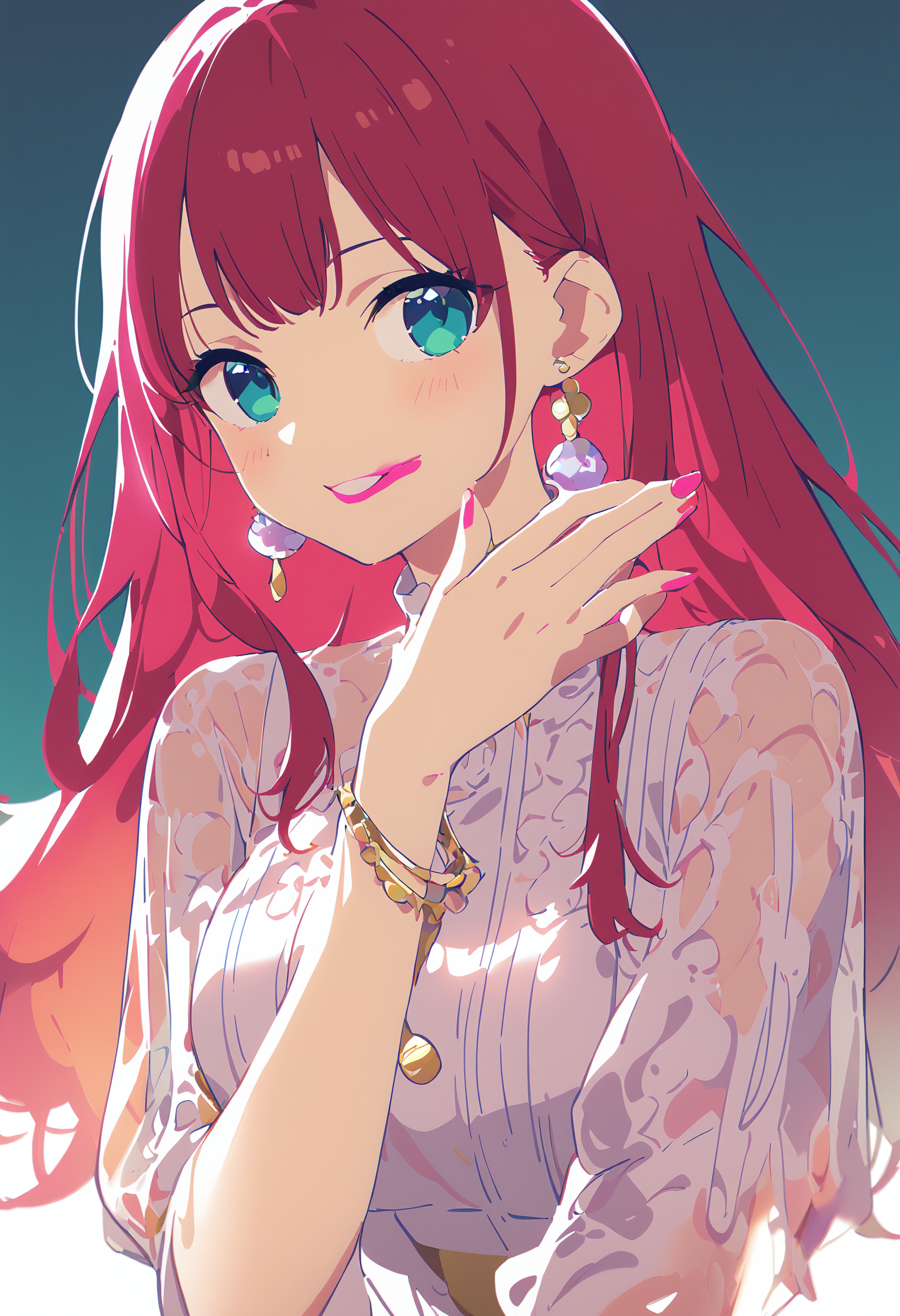 1girl,[mamyouda, sy4, ogipote | mamyouda, aiko \(kanl\), torino aqua  | maccha \(mochancc\), torino aqua, ask \(askzy\)],
solo,happy,earrings,pink lipstick,expressive hair,upper body,see-through_sleeves,dynamic_angle,<lora:smeared lipstick_XL_bx-v1.02:1>,smeared lipstick,
masterpiece,great quality,best quality,newest,recent,absurdres,