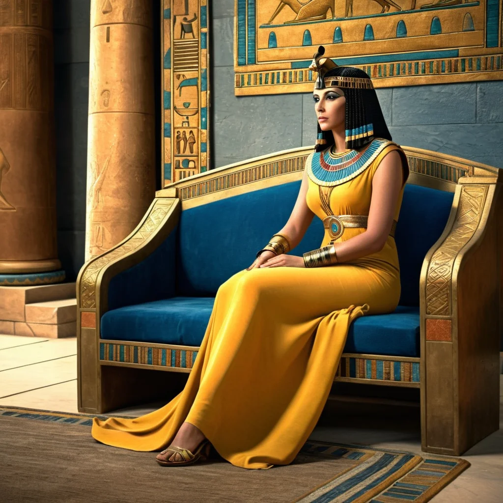 Hyperrealistic art of <lora:Cleopatra:1>
Cleopatra a woman sitting on a couch in a room Queen of the Ptolemaic Kingdom of Egypt, Extremely high-resolution details, photographic, realism pushed to extreme, fine texture, incredibly lifelike