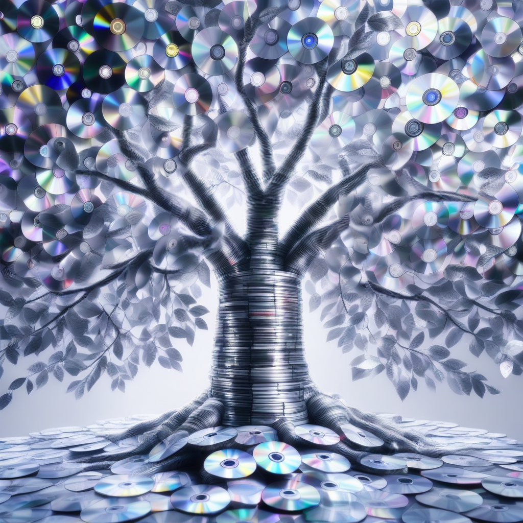 A tree made of CD's