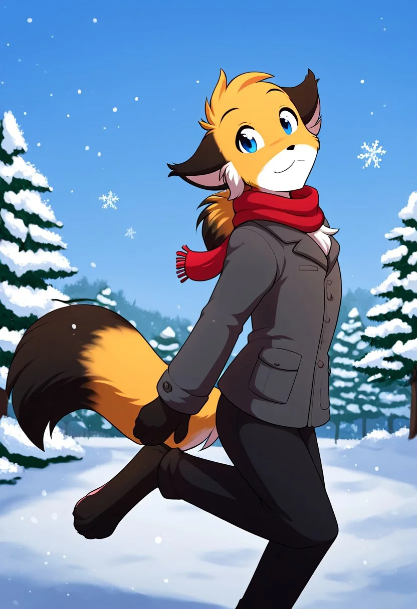 score_9, score_8_up, score_7_up,score_6_up,score_5_up, source_furry
BREAK
solo, furry male anthro, flat chest, (cute, happy, seductive), grey winter jacket, red scarf, black winter pants, (outdoors, jumps into a snowdrift like a fox, winter, winter park, snowfall, snowdrift), in a jump, jumping into a snowdrift, fox jump, side view, side side
BREAK
<lora:Mike-Twokinds-SDXL-AnonTK-V1-000012:0.85>, mike-twokinds, keidran, mammal, fox tail, blue eyes, <lora:p:0.35>