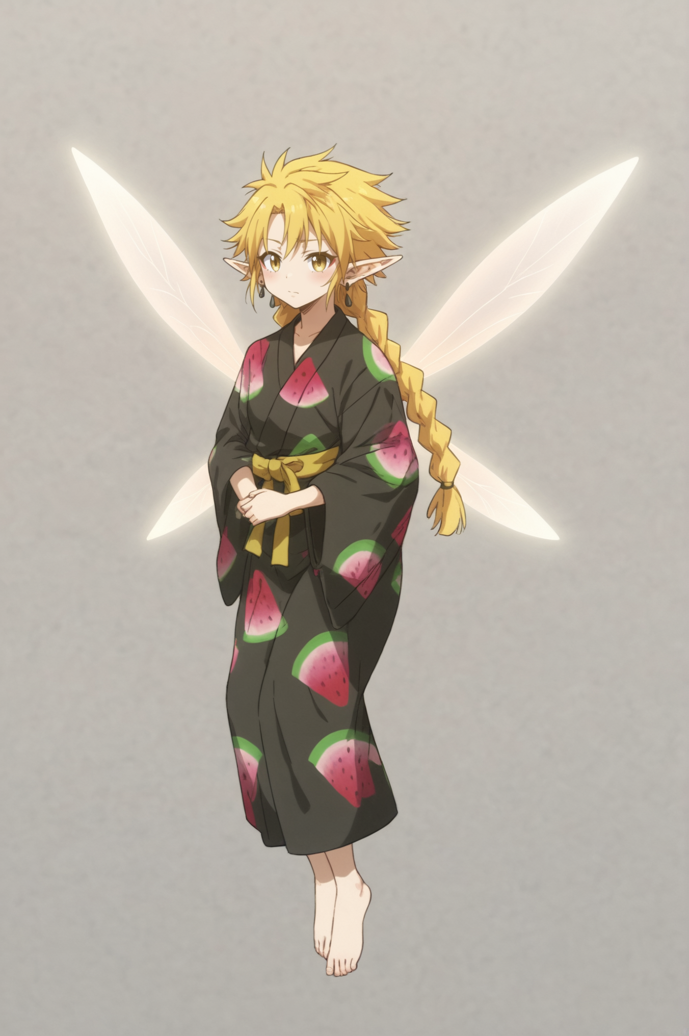 <lora:Ramiris:0.7>  rating_all, score_10, score_8_up, score_7_up,  Ramiris, wings, full body, white background, looking at viewer, yukata <lora:sdxl_lightning_4step_lora:1.0>