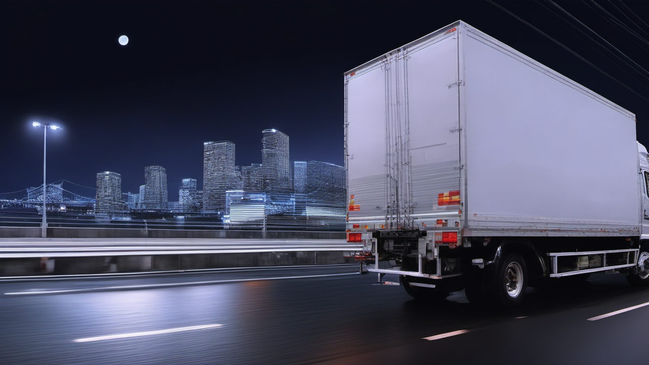 masterpiece,(bestquality),highlydetailed,ultra-detailed,illustration,(driving:1.5),Japanese truck,(nightime),cityscape,Expressway,vehicle_focus,<lora:add-detail-xl:1>,<lora:Japanese_truck_2025.1.1:1>,