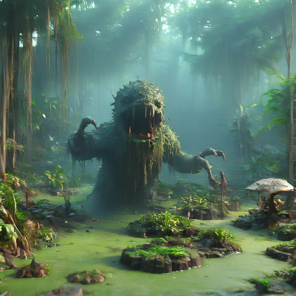 swamp monster,  <lora:swamp monster-000009:1>