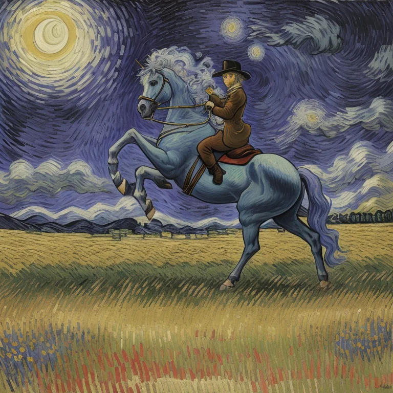 Vincent van Gogh, Expressionism, unicorn, <lora:epiNoiseoffset_v2Pynoise:2>